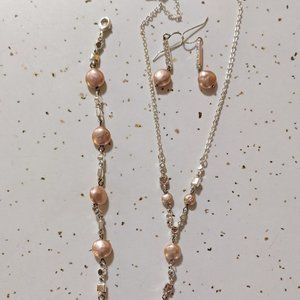 Necklace, earrings, and bracelet set